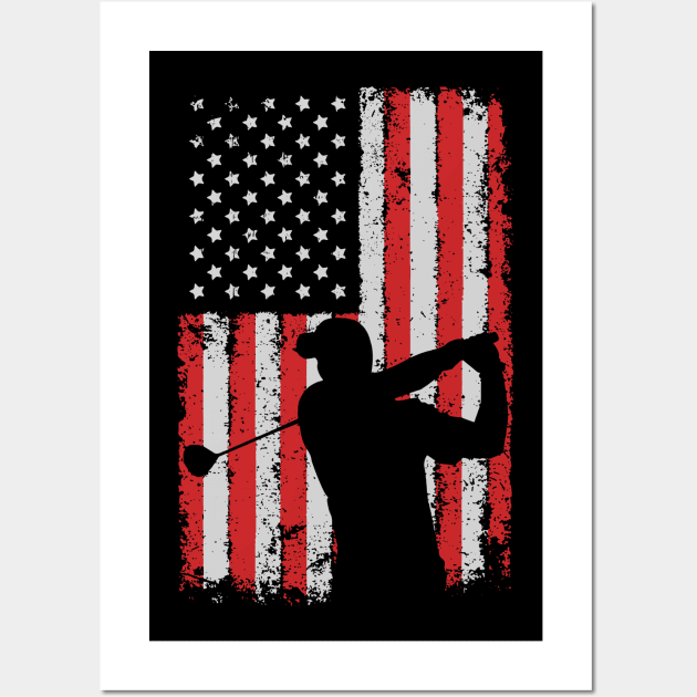 USA & Golf Flag Wall Art by golf365